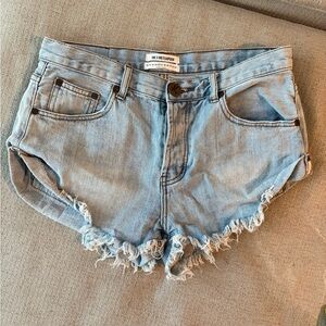 One Teaspoon Women's Blue Denim Shorts